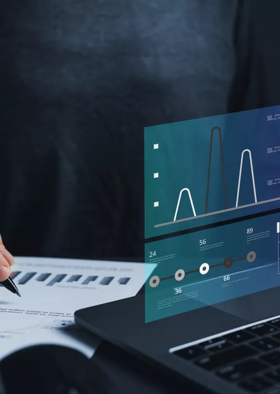 Man using Microsoft Dynamics 365 Business Central